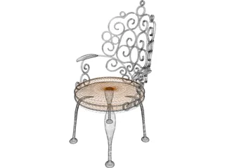 Ornate Patio Chair 3D Model preview