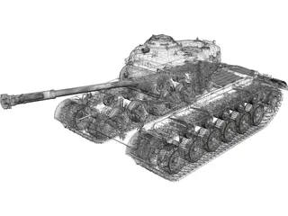 M26 Pershing Heavy Tank 3D Model preview