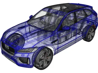 Jaguar F-Pace S (2017) 3D Model preview