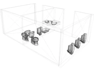 Accessible Space Toilets 3D Model preview