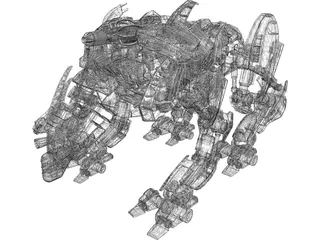 Mecha Wolf 3D Model preview