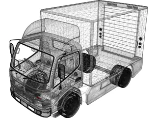 Hino 300 Series Cab Box (2012) 3D Model preview