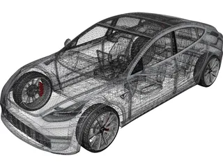 Tesla Model 3 (2018) 3D Model preview