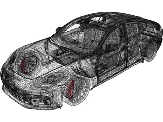 Porsche Panamera Turbo (2017) 3D Model preview