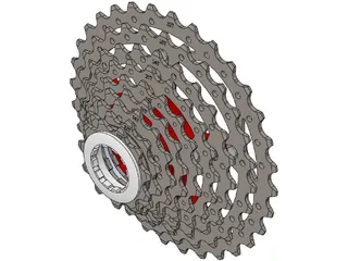 Cassete 9v SRAM PG-990 3D Model preview