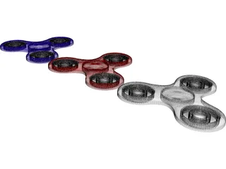 Fidget Hand Spinner 3D Model preview