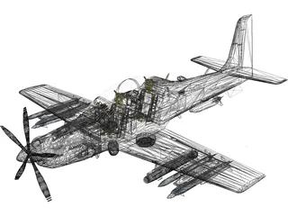 TAI Hurkus Basic Trainer Aircraft 3D Model preview