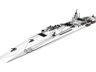 TF-3000 Kanuni Cruiser 3D Model preview