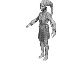 Jedi Twilek Padawan 3D Model preview