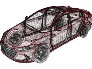 Hyundai Elantra Limited (2017) 3D Model preview