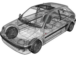 Peugeot 106 GTI (1997) 3D Model preview