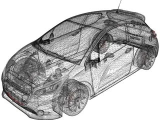 Peugeot 208 GTI 3D Model preview