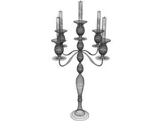 Candle Stick Classic 3D Model preview