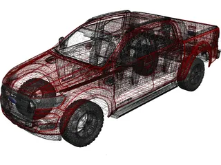 Ford Ranger Pickup (2015) 3D Model preview