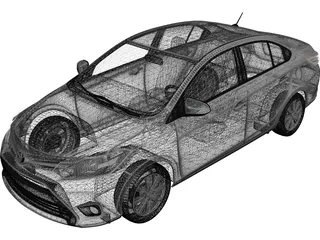 Toyota Yaris Sedan (2015) 3D Model preview