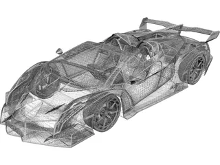 Lamborghini Veneno Roadster LP750-4 (2015) 3D Model preview