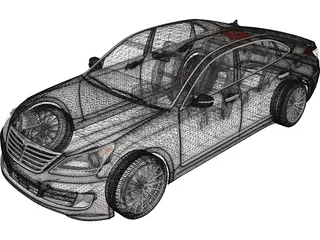 Hyundai Equus (2014) 3D Model preview