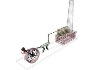 Wilesco Steam Engine 3D Model preview