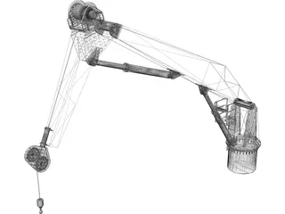 Deck Crane 3D Model preview