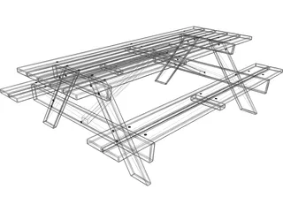 Picnic Table 3D Model preview