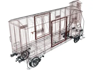 Wagon with Cabin 3D Model preview