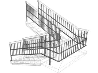 Double Staircase 3D Model preview
