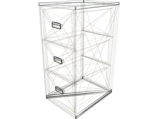 Storage Pedestal 3D Model preview