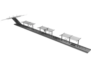 Train Station 3D Model preview