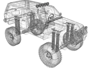 Jeep Cherokee Monster Truck 3D Model preview