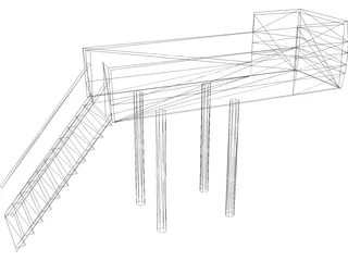 Flag Stand 3D Model preview