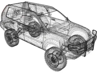 Nissan X-Trail 4x4 [Tuned] 3D Model preview
