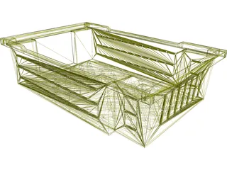 Grape Harvesting Bushel 3D Model preview