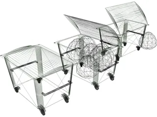 Plastic Dumpsters 3D Model preview