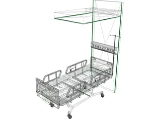 Hospital Bed Hillrom 3D Model preview