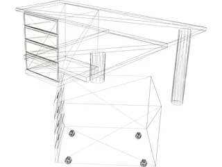 Work Desk 3D Model preview