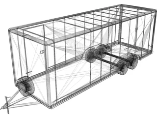 Trailer 22inch Wells Cargo 3D Model preview