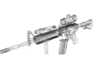 M4A1 Elcan 3D Model preview