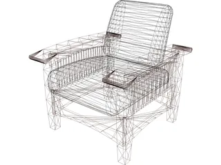 Leather Armchair 3D Model preview