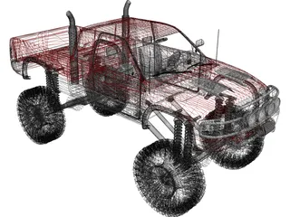 Dodge Ram Club Cab 4x4 3D Model preview