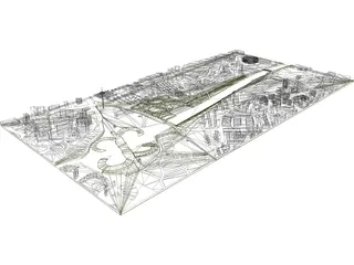 Madrid City Part 3D Model preview