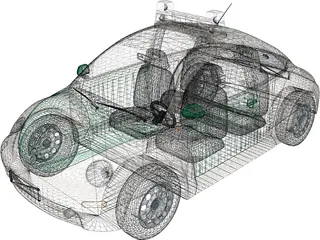 Volkswagen Beetle Polizei 3D Model preview