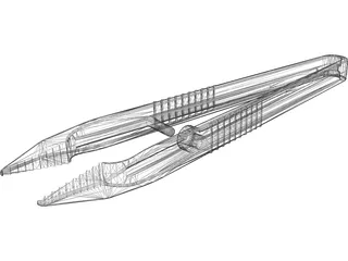 Hospital Tweezer 3D Model preview