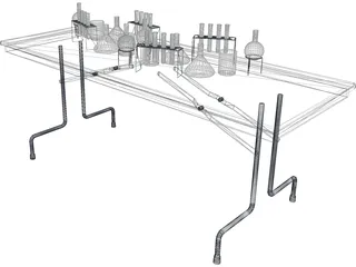 School Lab Table 3D Model preview