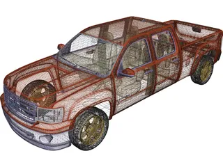 GMC Sierra Crew Cab (2013) 3D Model preview