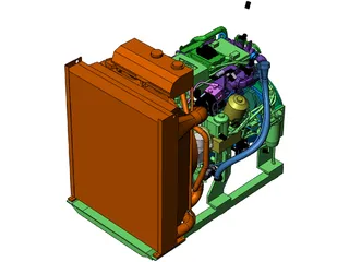 Volvo TAD570VE Engine 3D Model preview