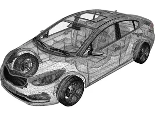 Kia Cerato Forte (2014) 3D Model preview