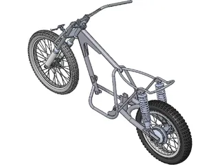 Bultaco Pursang Bike Frame 3D Model preview