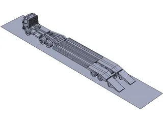 Volvo Lowbed Truck 3D Model preview
