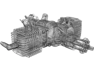 ZDZ 112cc Engine 3D Model preview