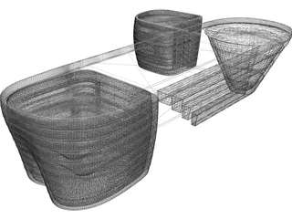 Futuristic Table 3D Model preview